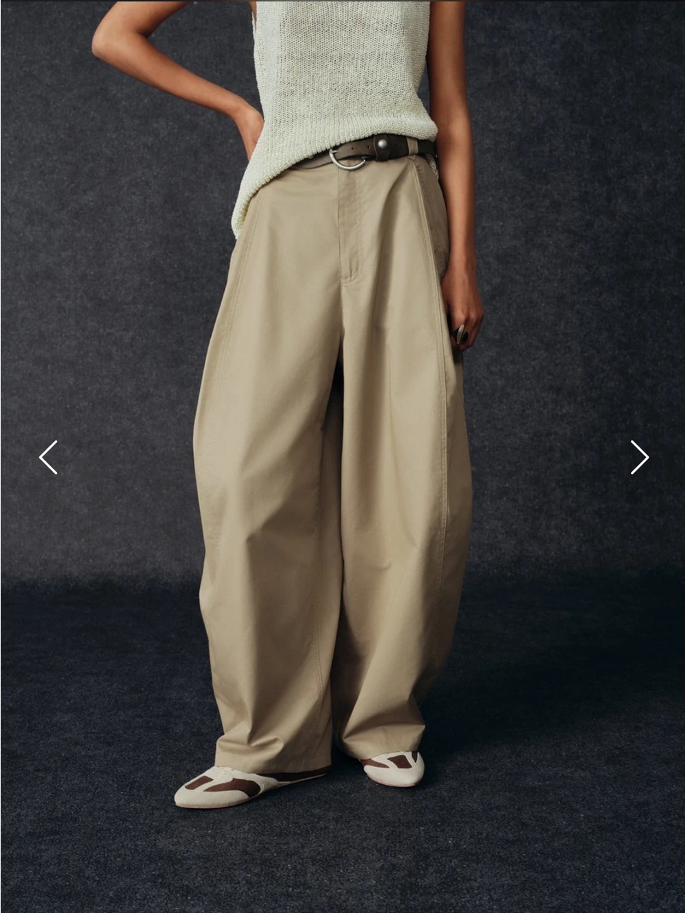Tencel belted wide women’s trouser